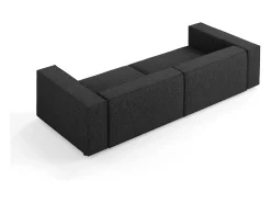 Cosmopolitan Design - Sofá "Arendal" 4 lugares em tecido chenille preto - 244x102x70cm