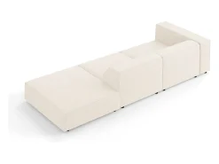 Cosmopolitan Design - Sofá direito "Arendal" 4 lugares em tecido chenille bege claro - 262x102x70cm