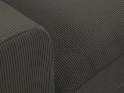 Cosmopolitan Design - Sofá convertível de canto direito com caixa de arrumação "Kyoto" 4 lugares em veludo cotelê preto - 241x145x88cm