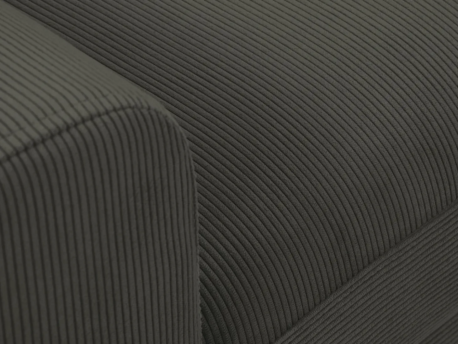Cosmopolitan Design - Sofá convertível de canto direito com caixa de arrumação "Kyoto" 4 lugares em veludo cotelê preto - 241x145x88cm