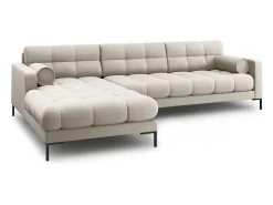 Cosmopolitan Design - Sofá de canto esquerdo "Bali" 5 lugares em tecido estrutural bege - 293x185x75cm