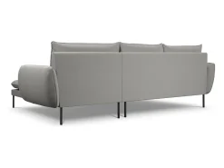 Cosmopolitan Design - Sofá de canto direito "Vienna" 5 lugares em tecido bouclé cinza - 255x170x95cm