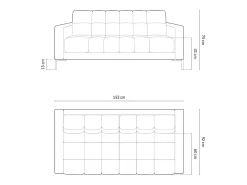Cosmopolitan Design - Sofá "Bali" 2 lugares em tecido estrutural tijolo - 152x92x75cm