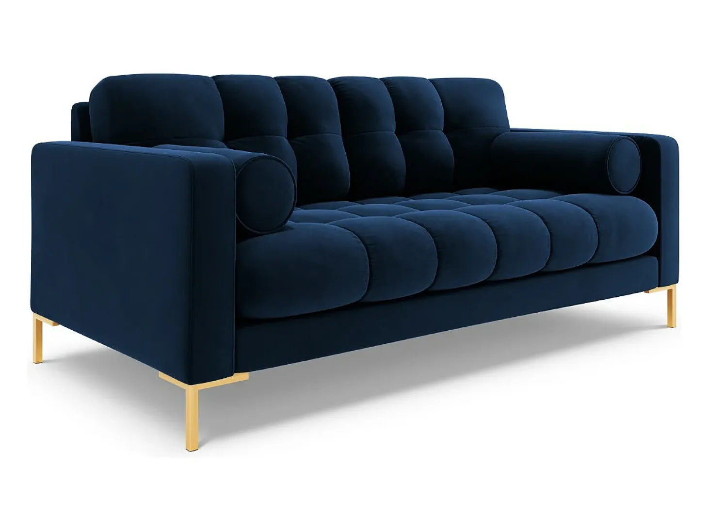 Cosmopolitan Design - Sofá "Bali" 2 lugares em veludo azul real - 152x92x75cm
