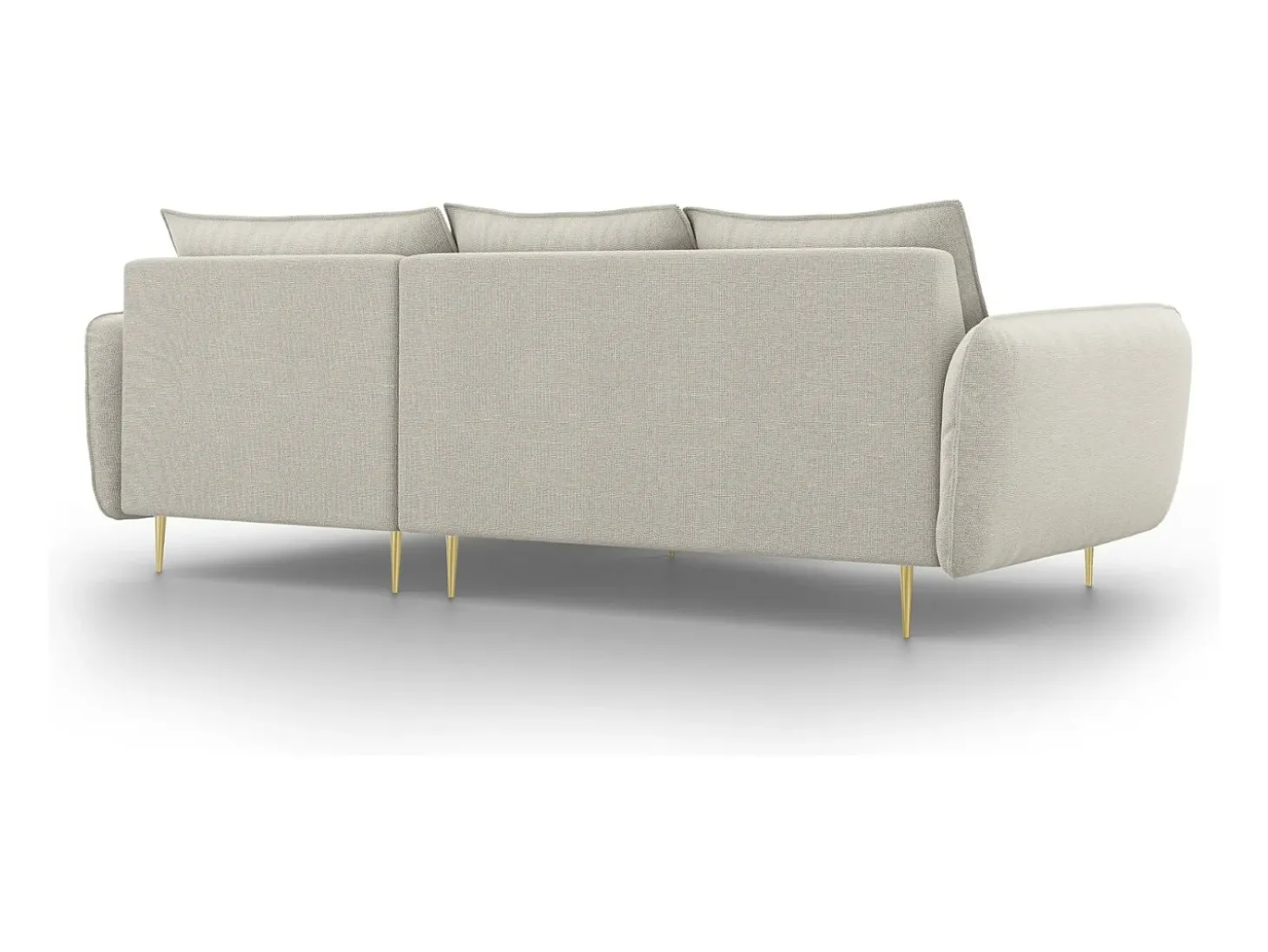 Cosmopolitan Design - Sofá de canto direito "Vienna" 5 lugares em tecido estrutural bege claro - 255x170x95cm