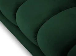 Cosmopolitan Design - Sofá de canto direito "Bali" 5 lugares em veludo verde garrafa - 293x185x75cm