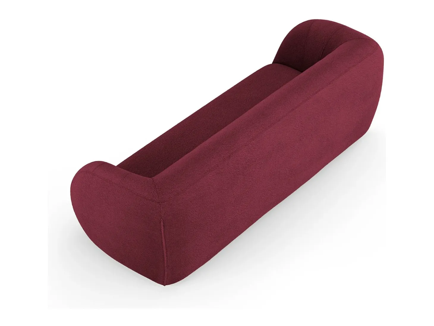 Cosmopolitan Design - Sofá "Essen" 3 lugares em tecido bouclé bordeaux - 230x95x86cm