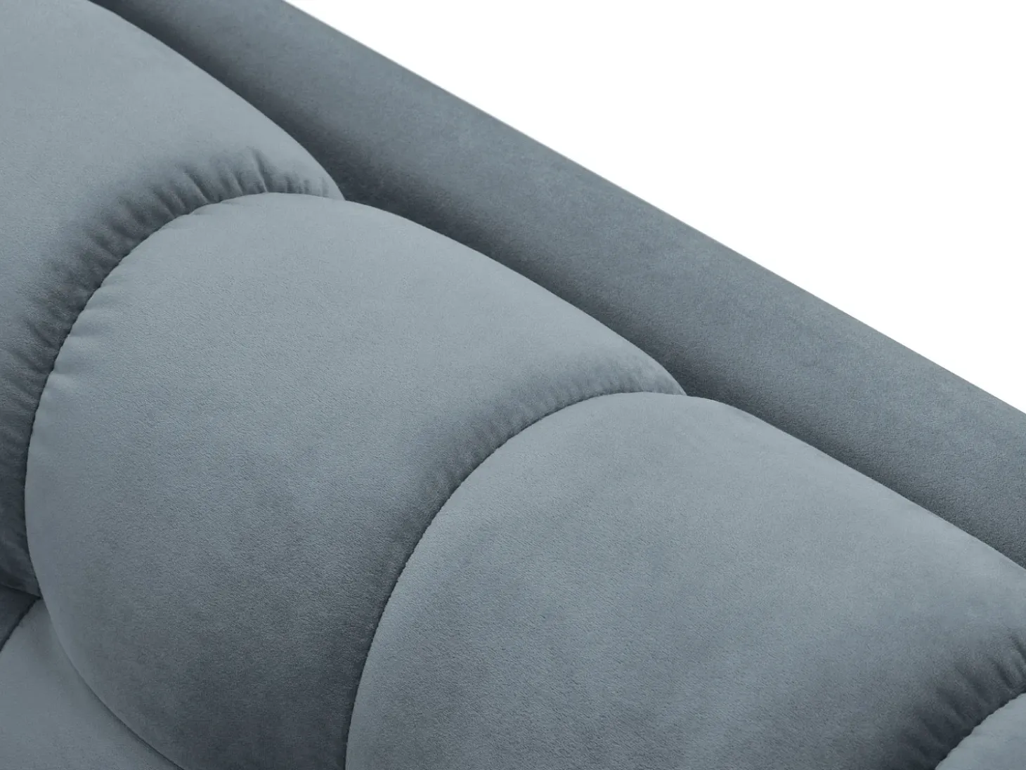 Cosmopolitan Design - Sofá de canto direito "Bali" 5 lugares em veludo azul claro - 293x185x75cm