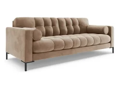 Cosmopolitan Design - Sofá "Bali" 4 lugares em veludo bege - 217x92x75cm