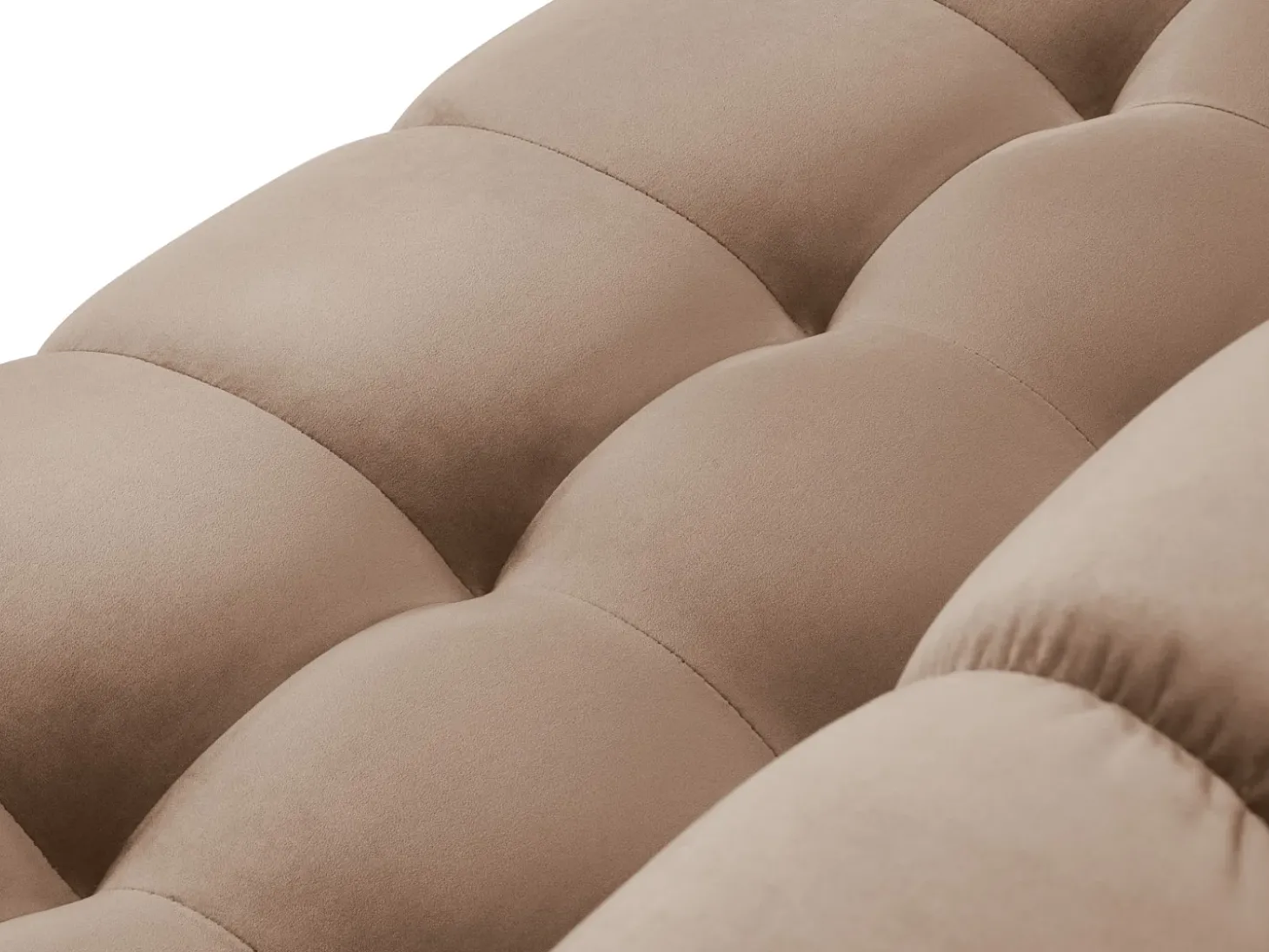 Cosmopolitan Design - Sofá "Bali" 4 lugares em veludo bege - 217x92x75cm