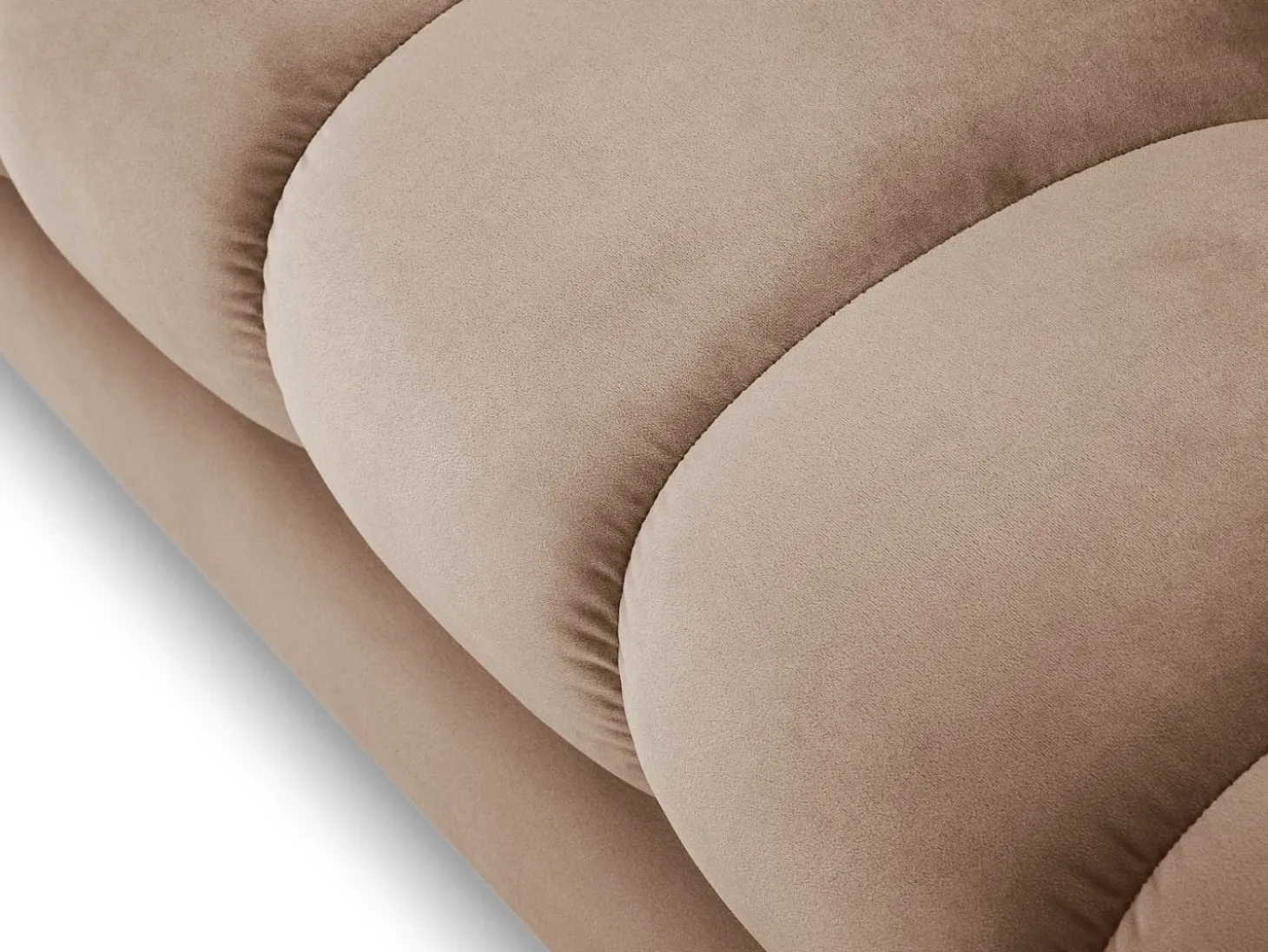 Cosmopolitan Design - Sofá "Bali" 4 lugares em veludo bege - 217x92x75cm