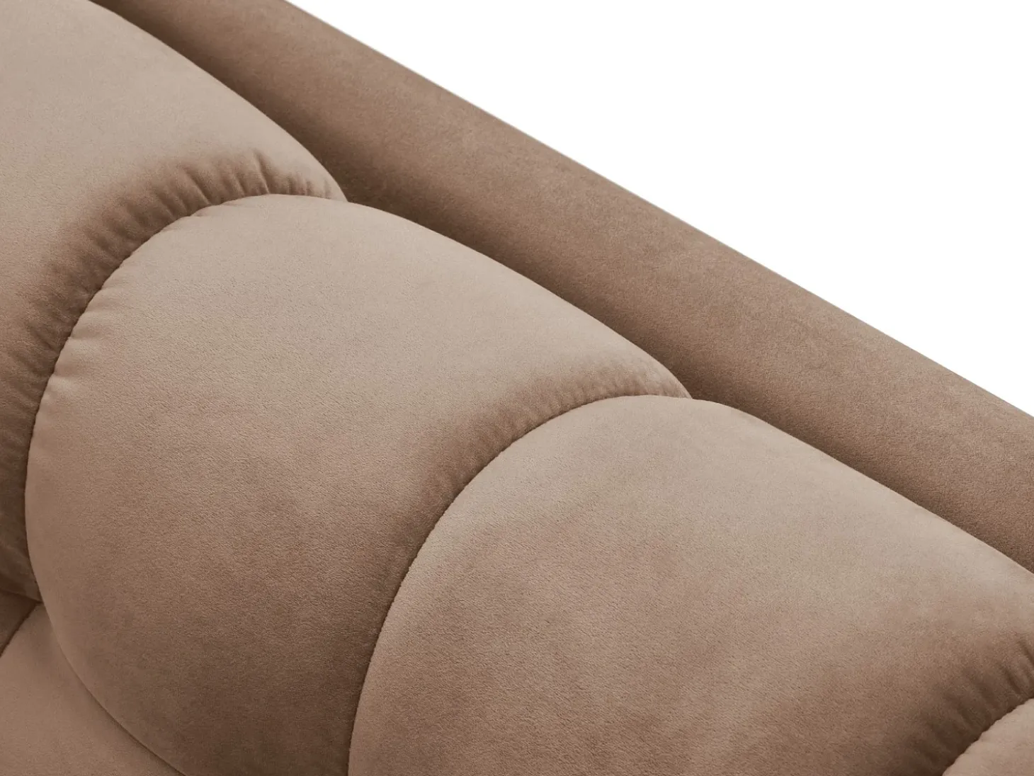 Cosmopolitan Design - Sofá "Bali" 4 lugares em veludo bege - 217x92x75cm