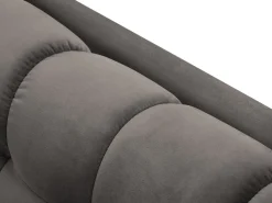 Cosmopolitan Design - Sofá "Bali" 3 lugares em veludo cinza claro - 177x92x75cm
