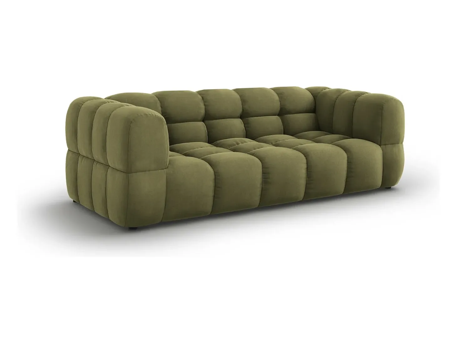 Cosmopolitan Design - Sofá "Sky" 3 lugares em veludo verde claro - 214x102x75cm