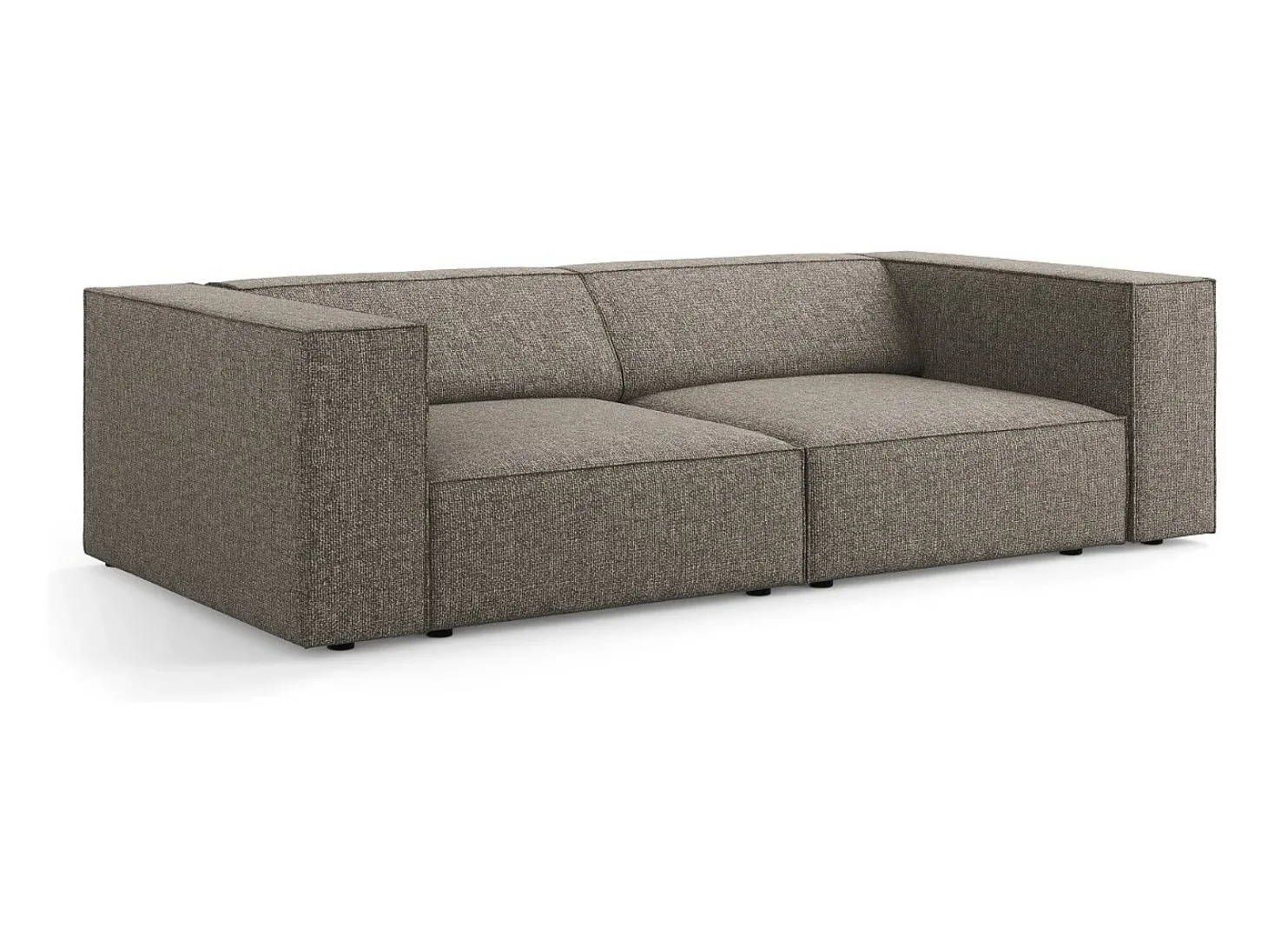 Cosmopolitan Design - Sofá "Arendal" 3 lugares em tecido chenille cinza - 204x102x70cm