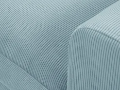 Cosmopolitan Design - Sofá convertível de canto esquerdo com caixa de arrumação "Kyoto" 4 lugares em veludo cotelê azul claro - 241x145x88cm
