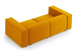 Cosmopolitan Design - Sofá "Arendal" 3 lugares em veludo amarelo - 204x102x70cm