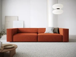 Cosmopolitan Design - Sofá "Arendal" 4 lugares em tecido chenille terracota - 244x102x70cm