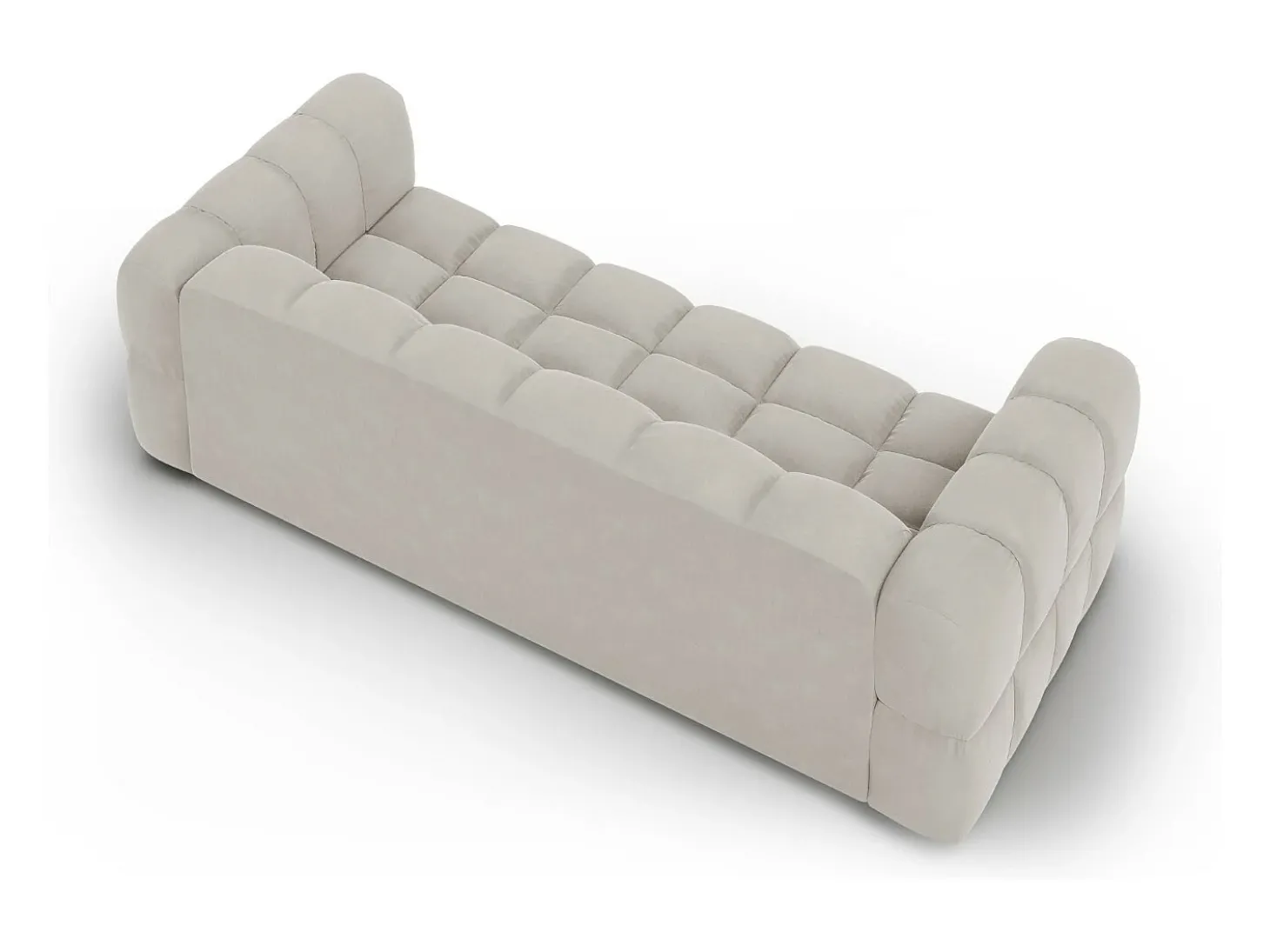 Cosmopolitan Design - Sofá modular "Sky" 4 lugares em veludo bege claro - 244x102x75cm