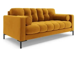 Cosmopolitan Design - Sofá "Bali" 2 lugares em veludo amarelo - 152x92x75cm