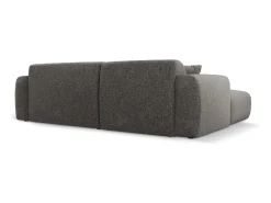 Cosmopolitan Design - Sofá de canto direito "Nolio" 4 lugares em tecido chenille cinza - 235x170x72cm