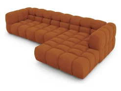 Cosmopolitan Design - Sofá modular de canto direito "Sky" 4 lugares em veludo terracota - 300x162x75cm