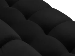 Cosmopolitan Design - Sofá de canto esquerdo "Bali" 5 lugares em veludo preto - 293x185x75cm