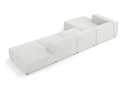 Cosmopolitan Design - Sofá de canto esquerdo "Arendal" 5 lugares em tecido chenille cinza claro - 341x166x70cm