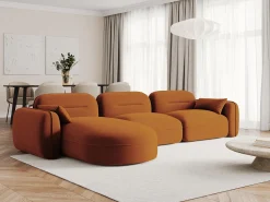 Cosmopolitan Design - Sofá modular de canto esquerdo "Sydney" 4 lugares em veludo terracota - 320x165x70cm