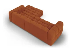 Cosmopolitan Design - Sofá modular de canto direito "Sky" 4 lugares em veludo terracota - 272x162x75cm