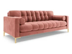 Cosmopolitan Design - Sofá "Bali" 4 lugares em veludo rosa - 217x92x75cm