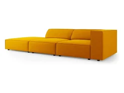Cosmopolitan Design - Sofá esquerdo "Arendal" 4 lugares em veludo amarelo - 262x102x70cm