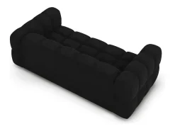 Cosmopolitan Design - Sofá "Sky" 3 lugares em veludo preto - 214x102x75cm