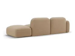Cosmopolitan Design - Sofá modular direito "Sydney" 3 lugares em veludo areia - 295x90x70cm