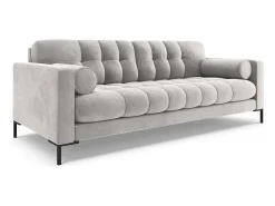 Cosmopolitan Design - Sofá "Bali" 4 lugares em veludo prata - 217x92x75cm