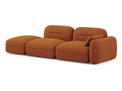 Cosmopolitan Design - Sofá modular virado para a esquerda "Sydney" 3 lugares em veludo terracota - 295x90x70cm