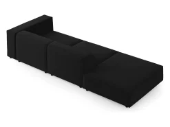 Cosmopolitan Design - Sofá esquerdo "Arendal" 4 lugares em veludo preto - 262x102x70cm