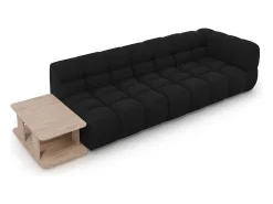 Cosmopolitan Design - Sofá modular virado para a esquerda "Sky" 4 lugares em veludo preto - 297x102x75cm