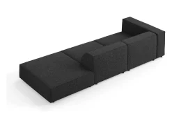 Cosmopolitan Design - Sofá direito "Arendal" 4 lugares em tecido chenille preto - 262x102x70cm