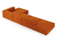 Cosmopolitan Design - Sofá de canto direito "Arendal" 5 lugares em veludo terracota - 341x166x70cm