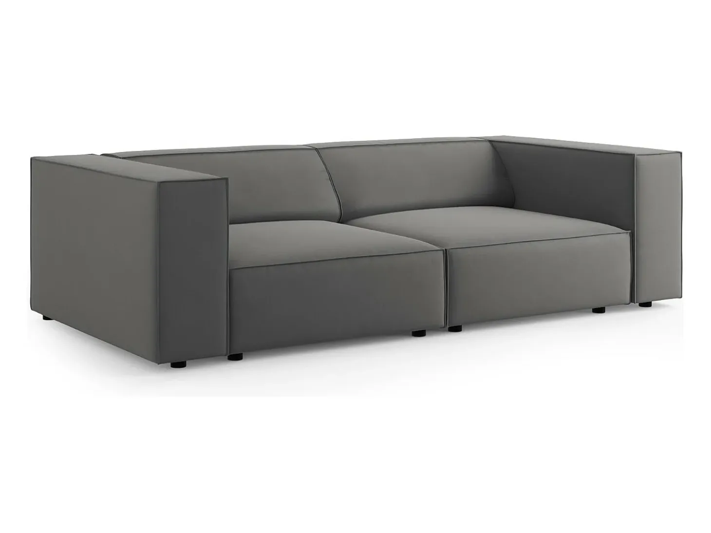 Cosmopolitan Design - Sofá "Arendal" 3 lugares em veludo cimento - 204x102x70cm