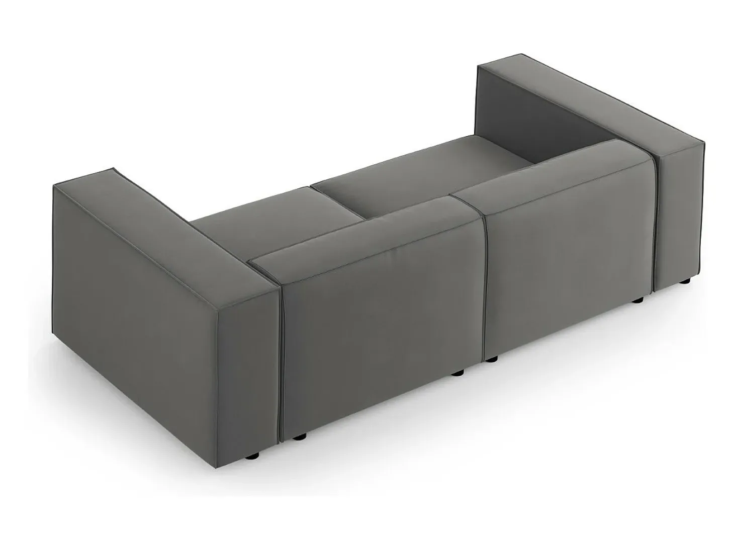 Cosmopolitan Design - Sofá "Arendal" 3 lugares em veludo cimento - 204x102x70cm