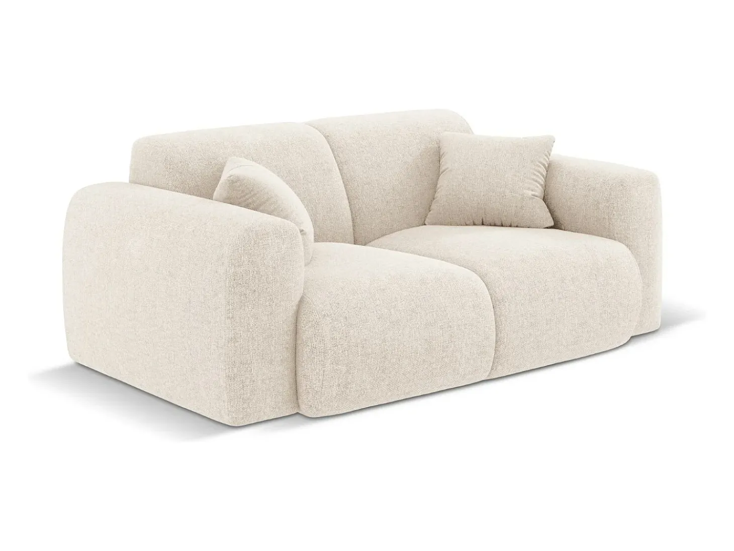 Cosmopolitan Design - Sofá "Nolio" 2 lugares em tecido chenille bege claro - 170x95x72cm