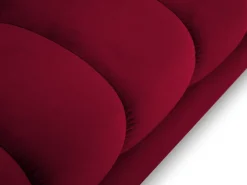 Cosmopolitan Design - Sofá panorâmico "Bali" 7 lugares em veludo vermelho - 383x185x75cm