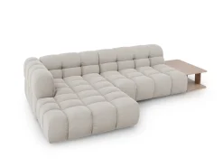 Cosmopolitan Design - Sofá modular de canto esquerdo "Sky" 4 lugares em veludo bege claro - 297x162x75cm