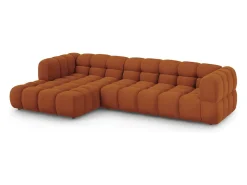 Cosmopolitan Design - Sofá modular de canto esquerdo "Sky" 4 lugares em veludo terracota - 300x162x75cm