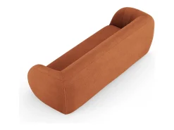 Cosmopolitan Design - Sofá "Essen" 3 lugares em tecido bouclé marrom - 230x95x86cm