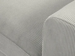 Cosmopolitan Design - Sofá convertível de canto esquerdo com caixa de arrumação "Kyoto" 4 lugares em veludo cotelê cinza claro - 241x145x88cm