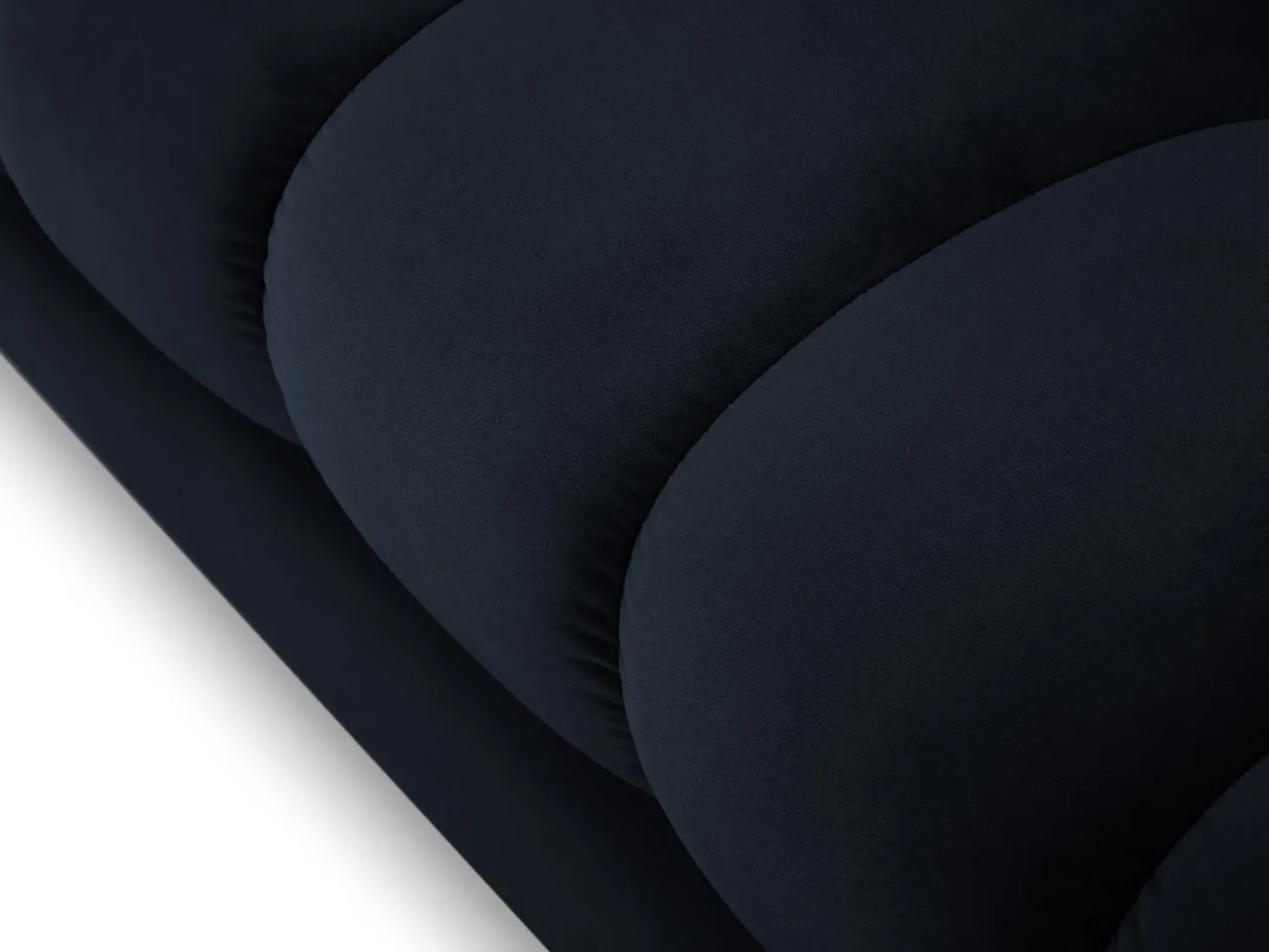 Cosmopolitan Design - Sofá de canto direito "Bali" 5 lugares em veludo azul escuro - 293x185x75cm