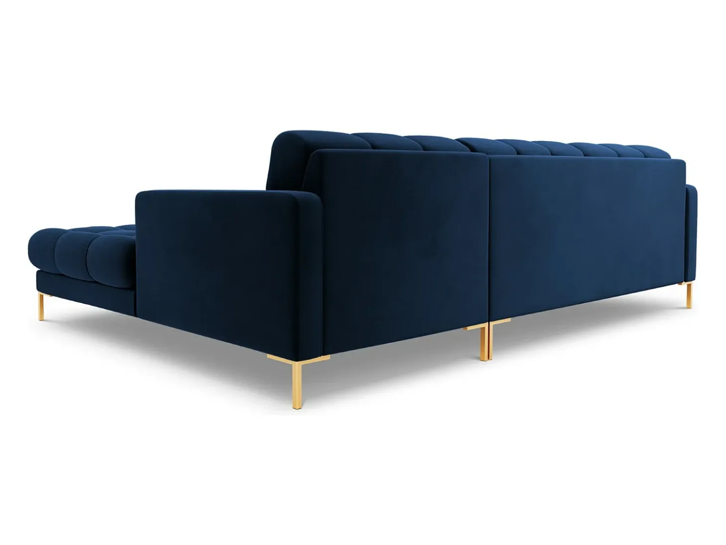 Cosmopolitan Design - Sofá de canto direito "Bali" 5 lugares em veludo azul real - 293x185x75cm